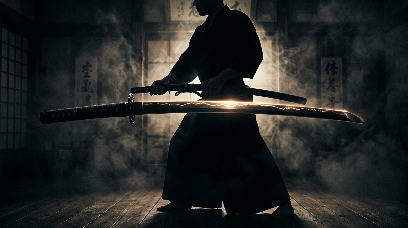 Katana in controluce — Okami Bujinkan Dojo